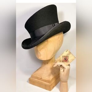 Black Top Hat with Ribbon